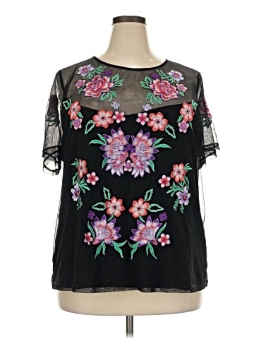 INC International Concepts Short Sleeve Blouse (view 1)