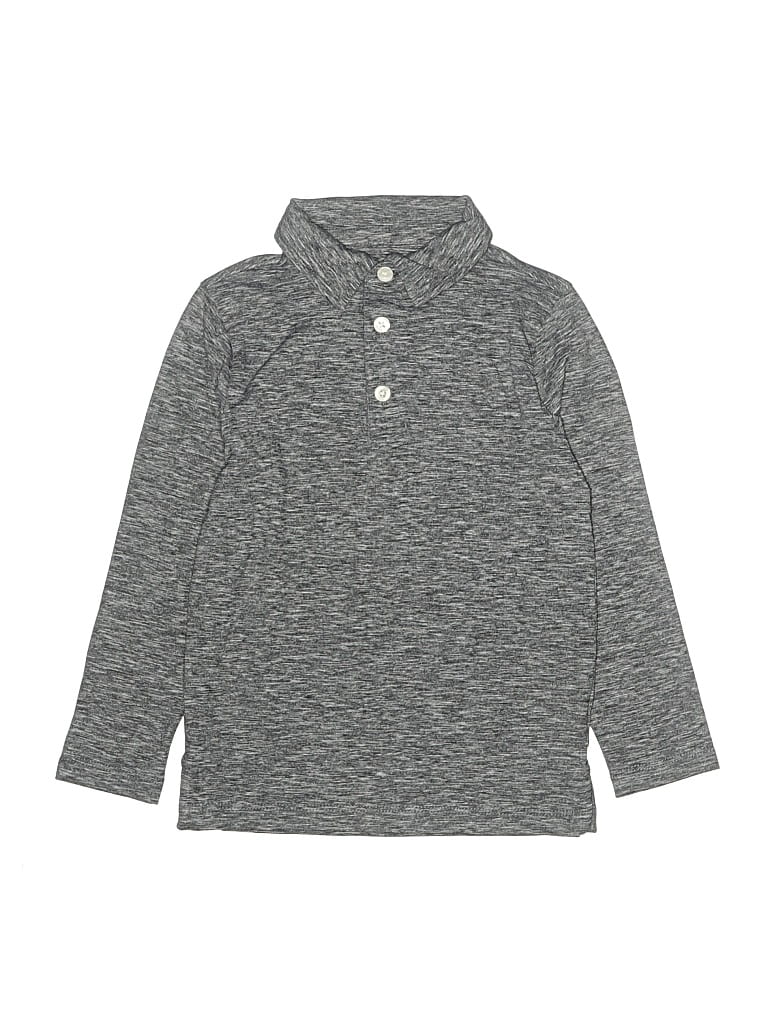 Pre-owned Crewcuts Kids' Long Sleeve Polo Shirt In Gray