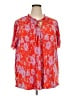 Cato 100% Polyester Orange Short Sleeve Blouse Size 22 - photo 1