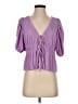 MNG Purple 3/4 Sleeve Blouse Size S - photo 1