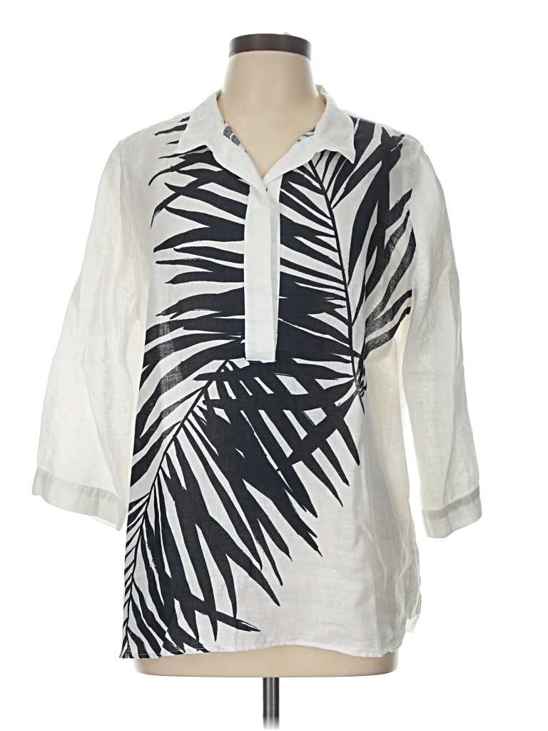 Pre-owned Chico's 3/4 Sleeve Blouse In White