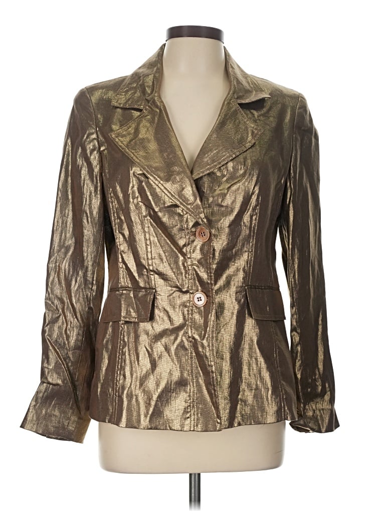 Pre-owned Doncaster Collection Blazer Jacket In Gold