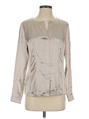 Lafayette 148 New York Long Sleeve Silk Top (view 1)