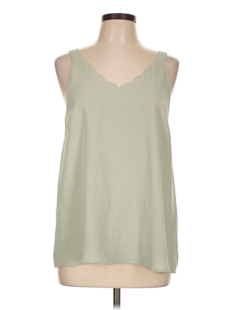 Pre-owned Doe & Rae Sleeveless Top Green V-neck Tops