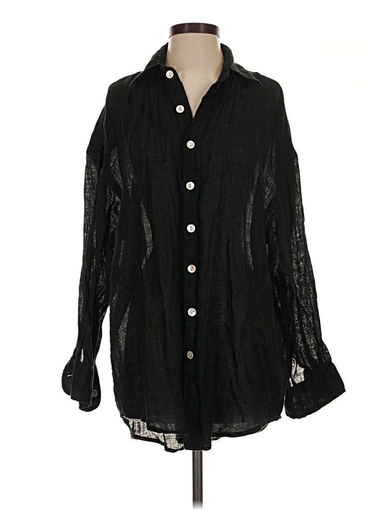 Pre-owned Vitamin A Long Sleeve Blouse In Black