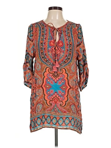 Tolani 3/4 Sleeve Silk Top (view 1)
