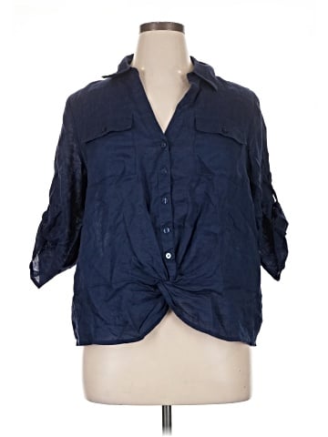 INC International Concepts 3/4 Sleeve Button-Down Shirt (view 1)