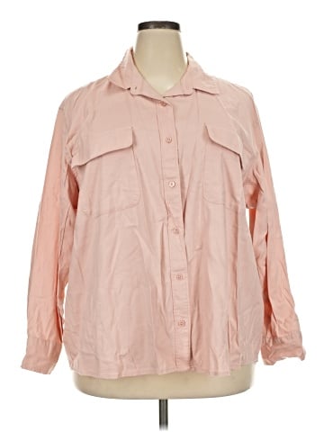 a.n.a. A New Approach 3/4 Sleeve Button-Down Shirt (view 1)