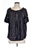 Easel 100% Rayon Blue Short Sleeve Blouse Size L - photo 1