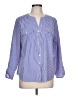 Notations Stripes Blue Long Sleeve Blouse Size L - photo 1