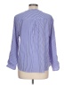 Notations Stripes Blue Long Sleeve Blouse Size L - photo 2