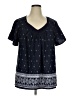 Rebecca Malone 100% Polyester Blue Short Sleeve Blouse Size 1X - photo 1