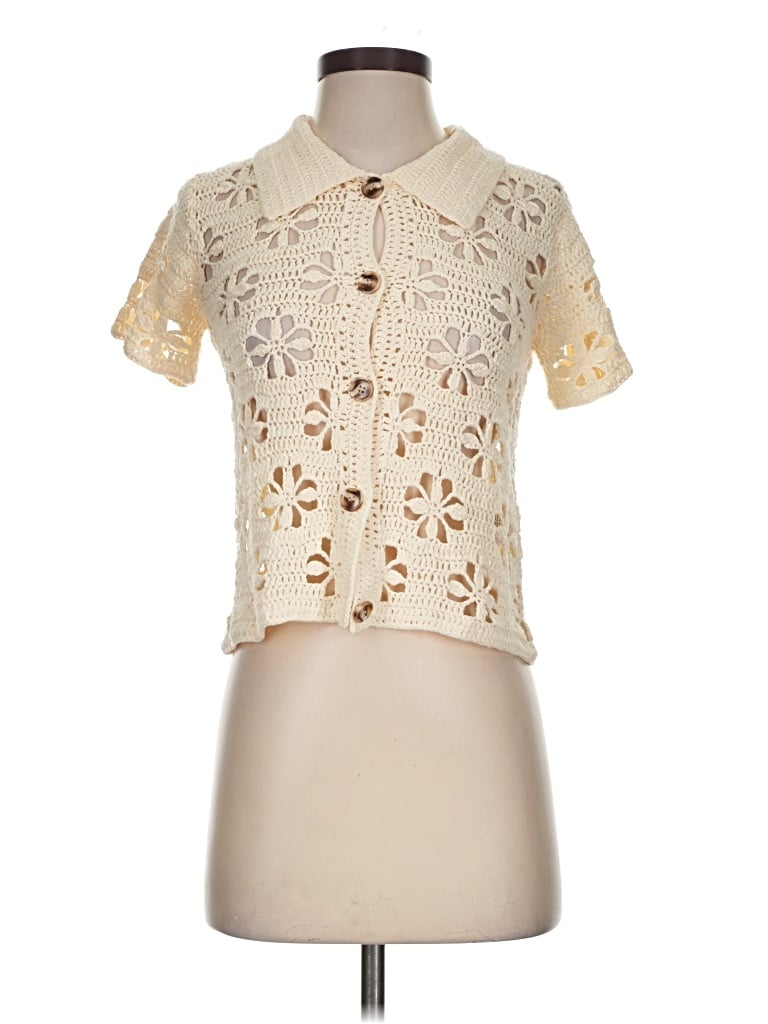 Pre-owned Miracle Cardigan Sweater In Ivory