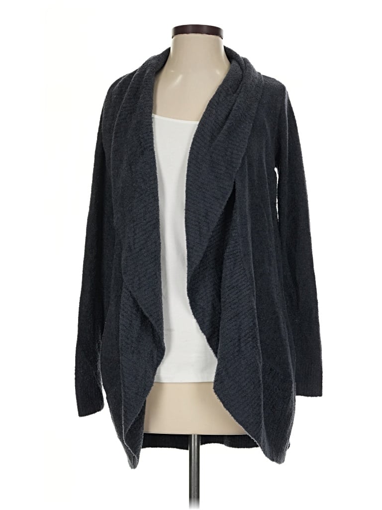 Pre-owned Barefoot Dreams Cozychic Lite Cardigan Sweater In Gray