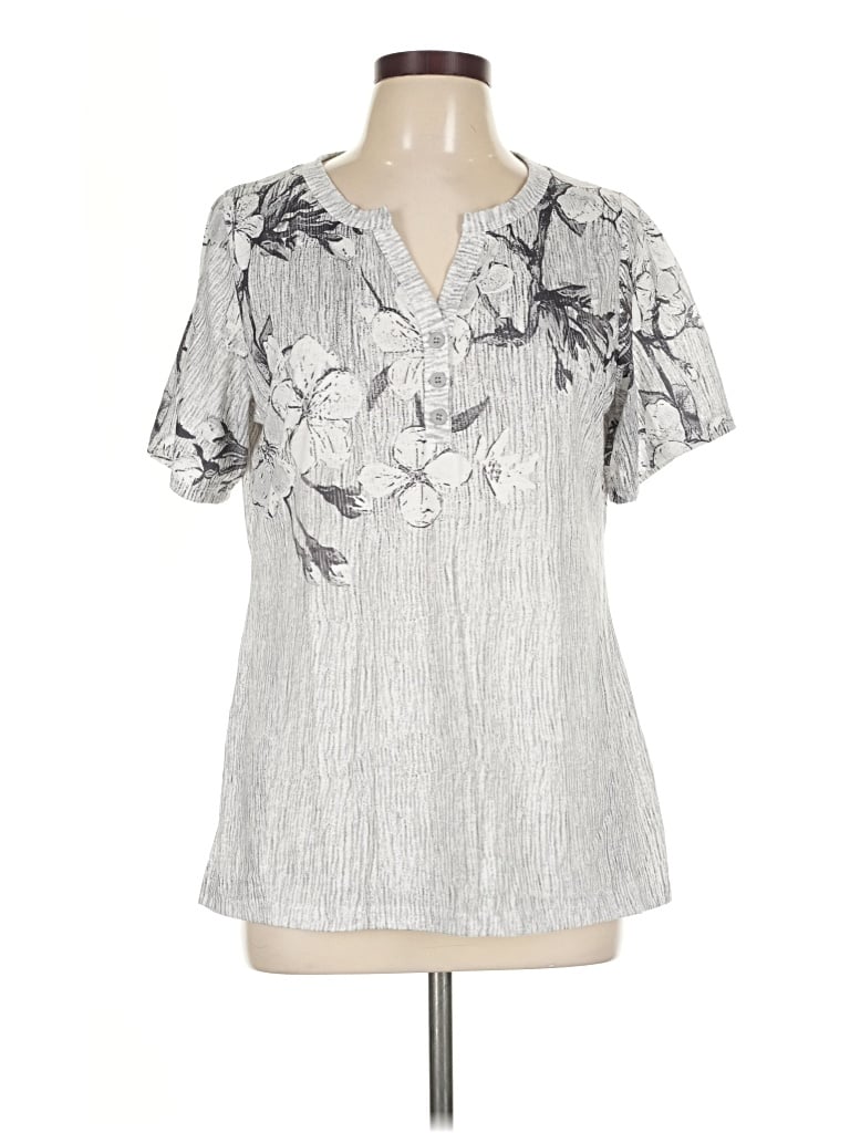 Pre-owned Fantaslook Short Sleeve Blouse In Silver