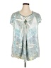 One World Blue Short Sleeve Blouse Size 2X - photo 1