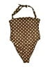 Tularosa Polka Dots Brown One Piece Swimsuit Size L - photo 1