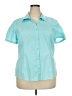 Basic Editions Teal Short Sleeve Blouse Size XXL - photo 1