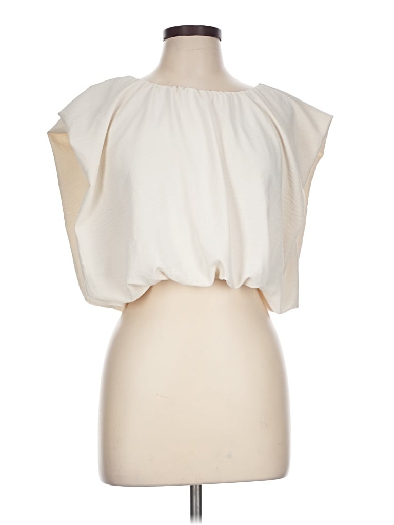 Pre-owned Blu Pepper Sleeveless Blouse In Ivory