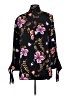 Express 100% Polyester Floral Black Blazer Size M - photo 2