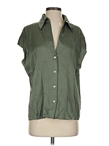 Vince. Short Sleeve Silk Top (view 1)