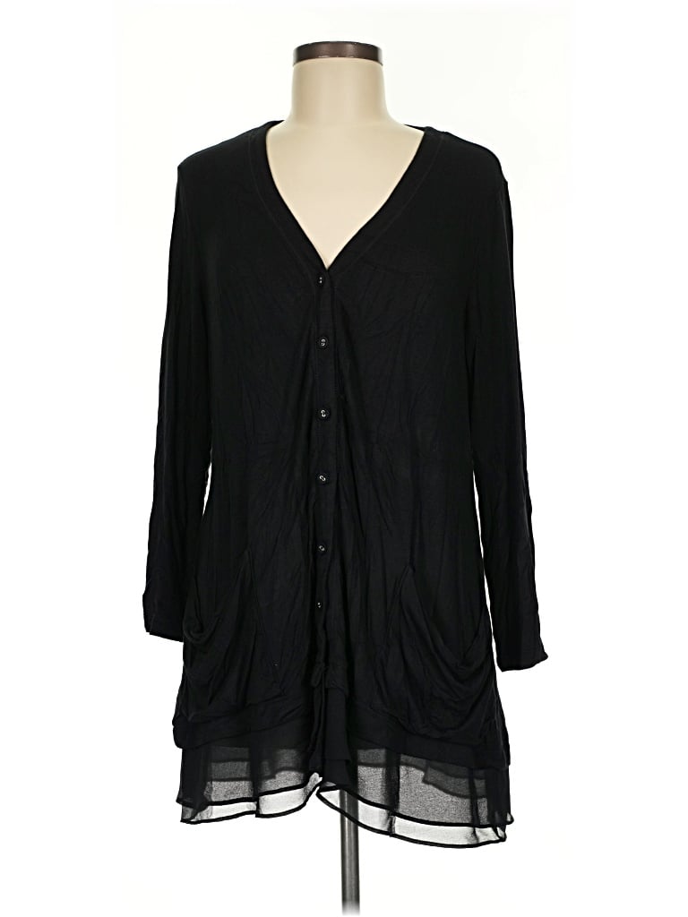 Pre-owned Logo By Lori Goldstein 3/4 Sleeve Blouse In Black