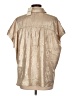 Le Soir 100% Polyester Metallic Gold Short Sleeve Blouse Size L - photo 2