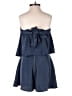 Sage 100% Polyester Solid Blue Romper Size S - photo 2