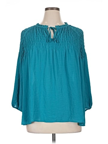 a.n.a. A New Approach 3/4 Sleeve Blouse (view 1)