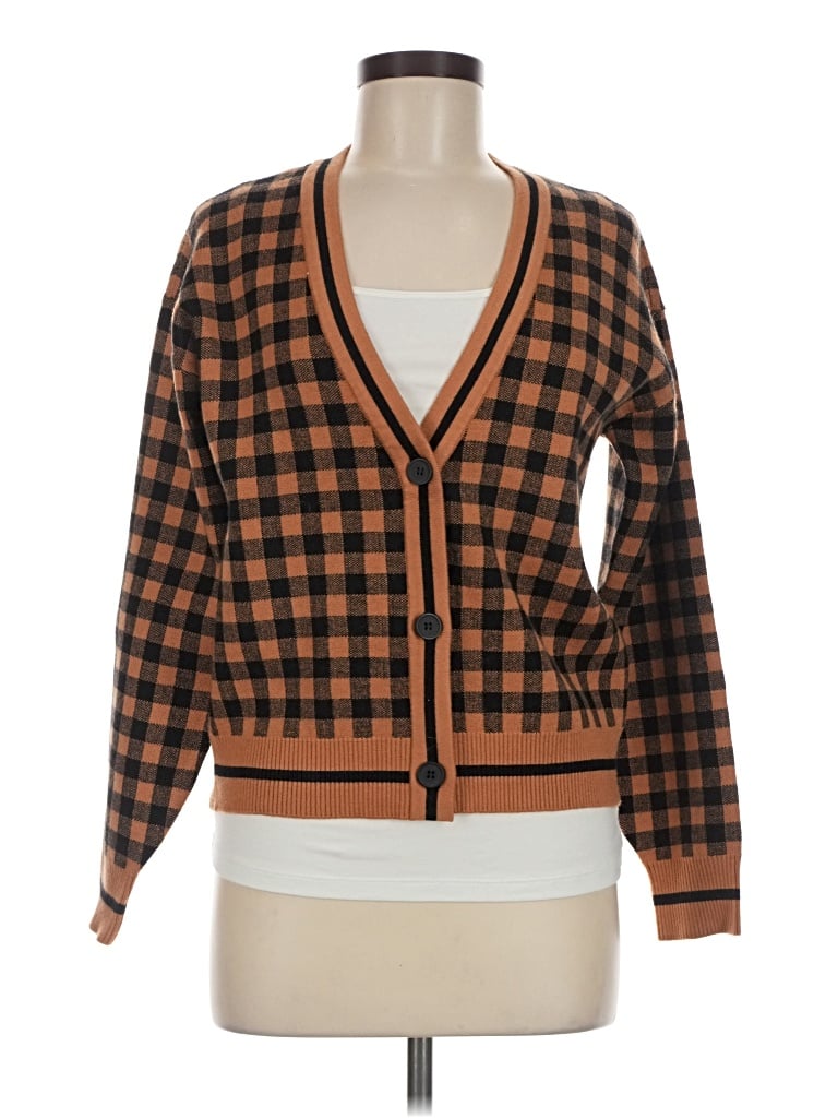 Pre-owned Marled Cardigan Sweater In Brown