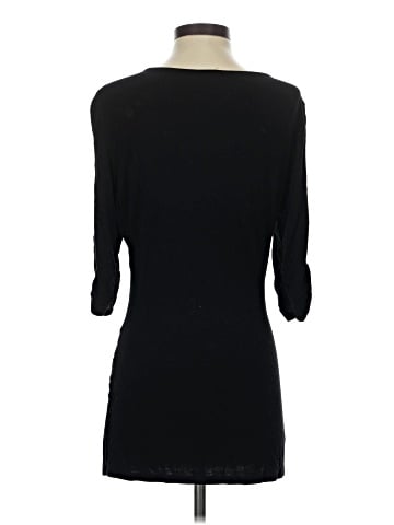 Black Saks Fifth Avenue 3/4 Sleeve T-Shirt (view 2)