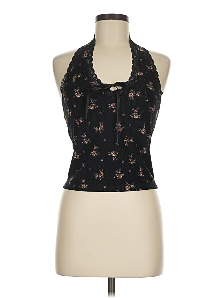 Pre-owned Assorted Brands Tank Top Black Halter Neckline Tops