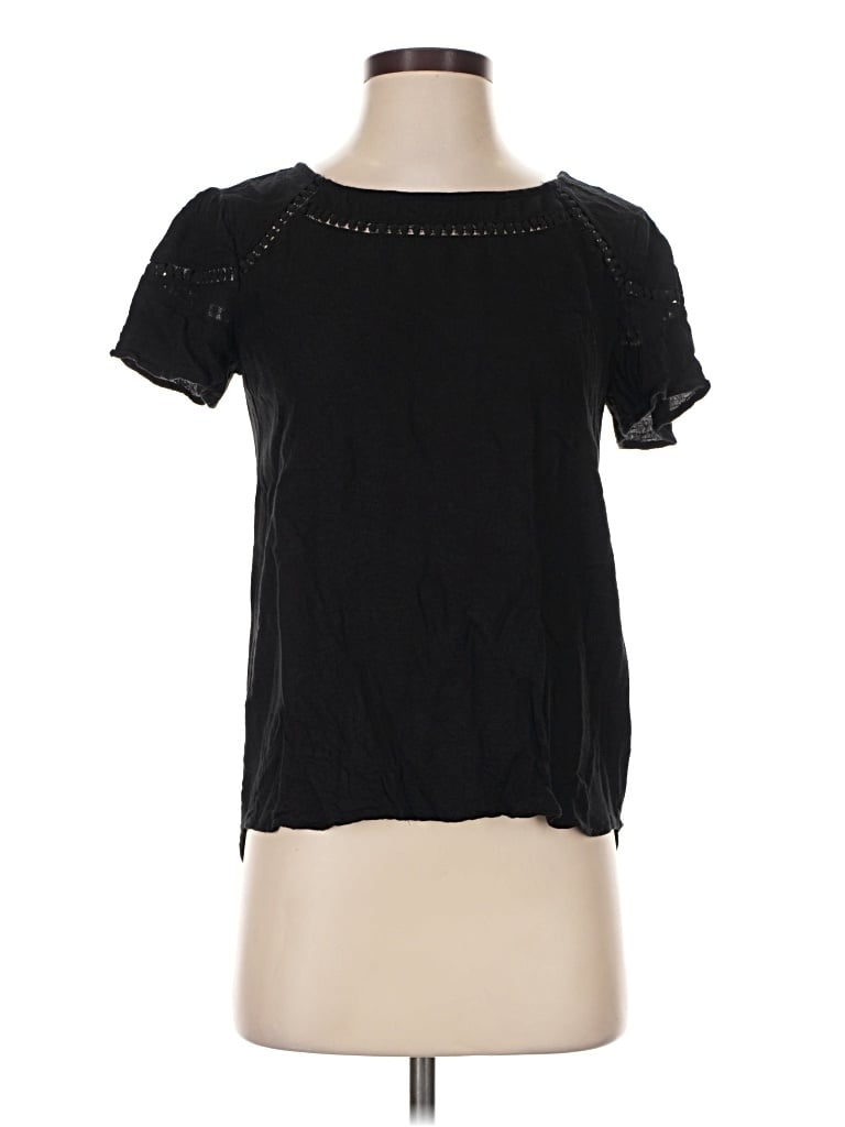 Pre-owned Ella Moss Short Sleeve T-shirt In Black