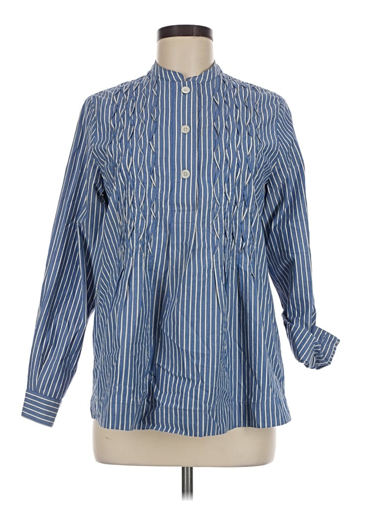 Pre-owned Toast Long Sleeve Blouse In Blue