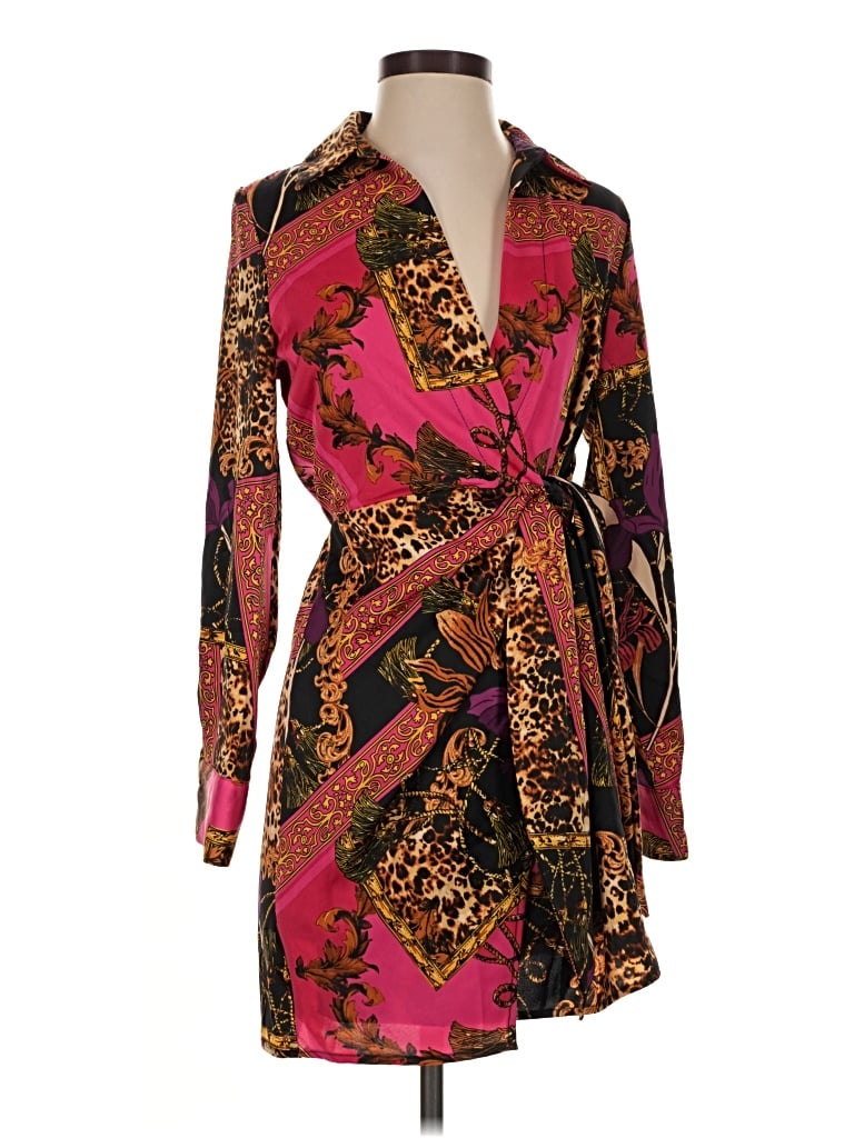 Pre-owned Intempo Casual Dress In Burgundy