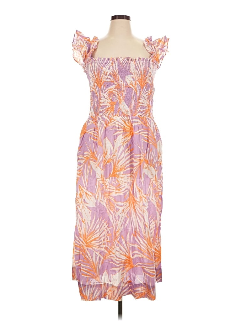 Pre-owned Loft Beach Casual Dress In Orange