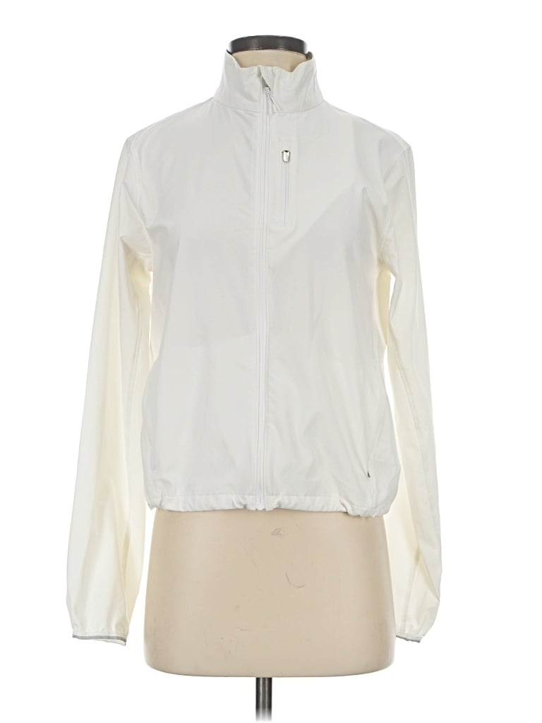 Pre-owned Athleta Track Jacket In White