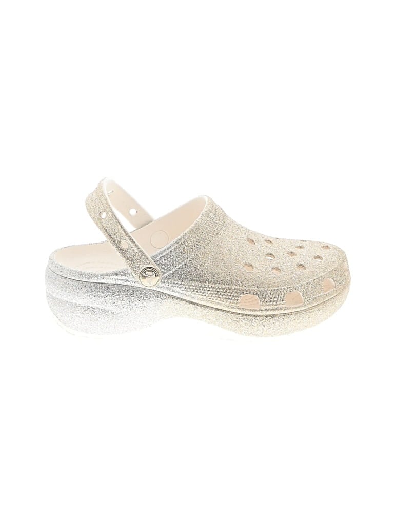 Pre-owned Crocs Mule/clog In Silver