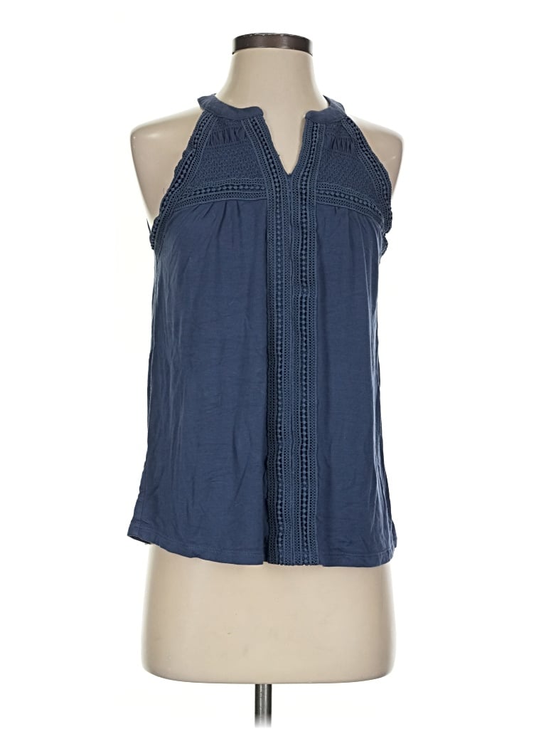 Pre-owned Cable & Gauge Sleeveless Blouse In Blue