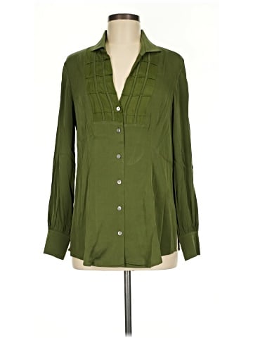 PaperWhite Long Sleeve Silk Top (view 1)