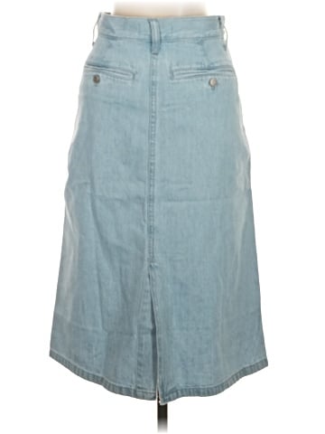Madewell Denim Tab-Waist A-Line Midi Skirt in Lynnhaven Wash (view 2)