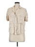 Universal Thread Stripes Ivory Short Sleeve Blouse Size M - photo 1