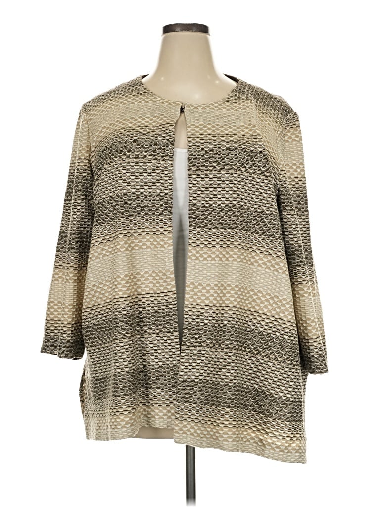 Pre-owned Ming Wang Cardigan Sweater In Tan