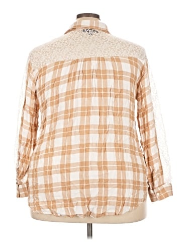 Roaman's 3/4 Sleeve Button-Down Shirt (view 2)