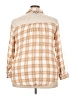 Roaman's 100% Rayon Plaid Tan 3/4 Sleeve Button-Down Shirt Size 24 - photo 2
