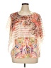 One World 100% Polyester Ivory Short Sleeve Blouse Size 1X - photo 1