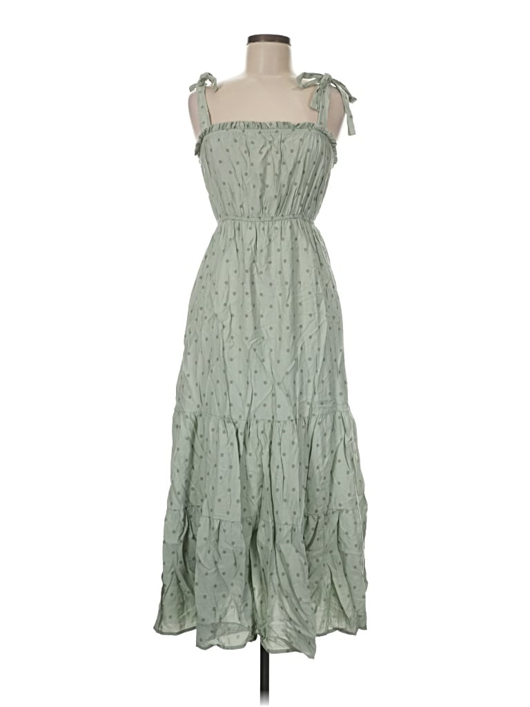Pre-owned Blu Pepper Casual Dress In Green