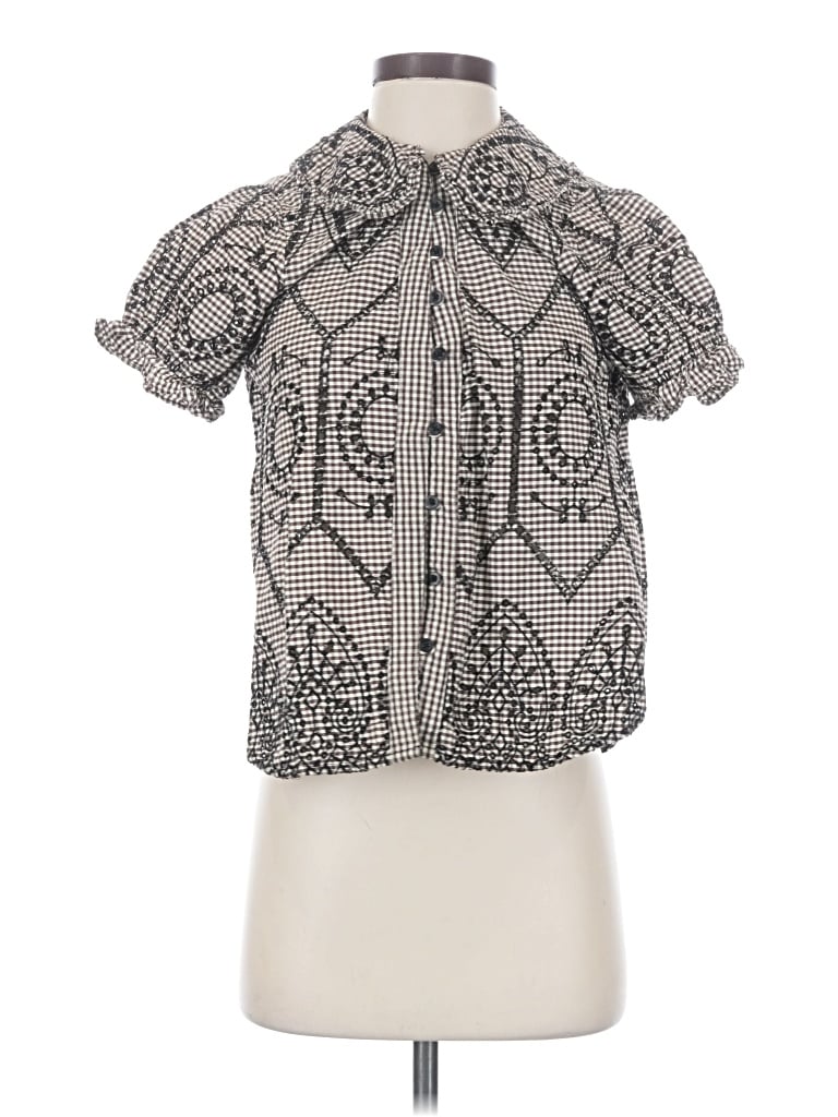 Pre-owned Pilcro Short Sleeve Blouse In Silver