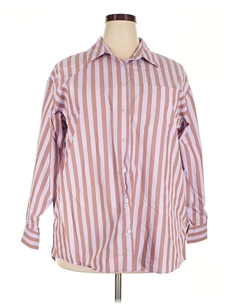 Pre-owned A New Day Long Sleeve Button Down Shirt In Brown