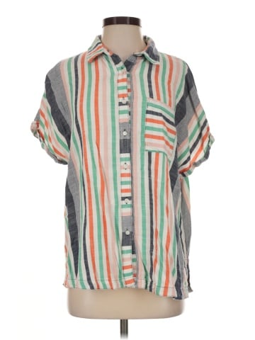 a.n.a. A New Approach Short Sleeve Button-Down Shirt (view 1)